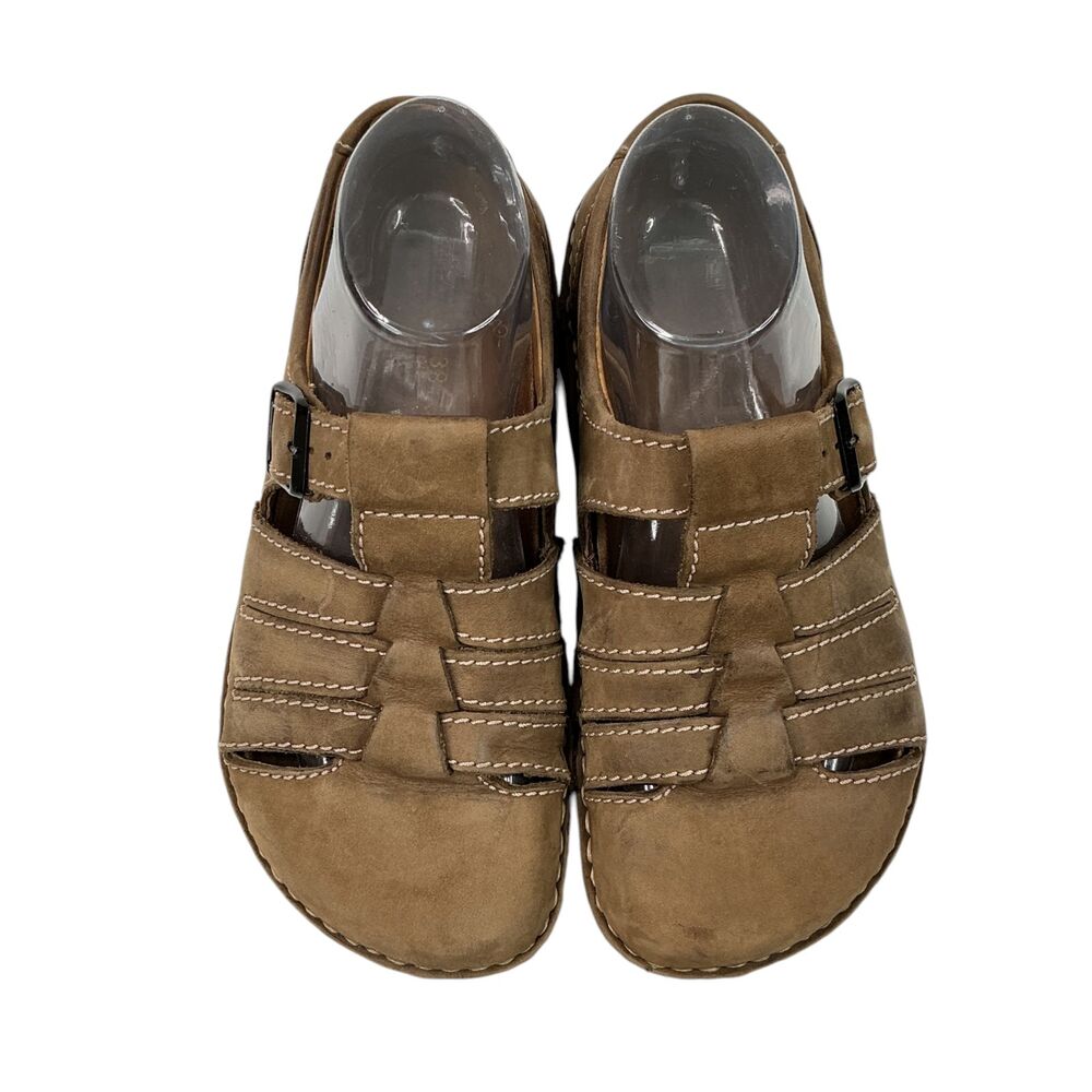 Footprints by Birkenstock L7/M5 Fisherman Sandals Brown Leather Mens/Womens BOHO - Picture 3 of 16